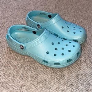 Light Blue Crocs Size W10/M8